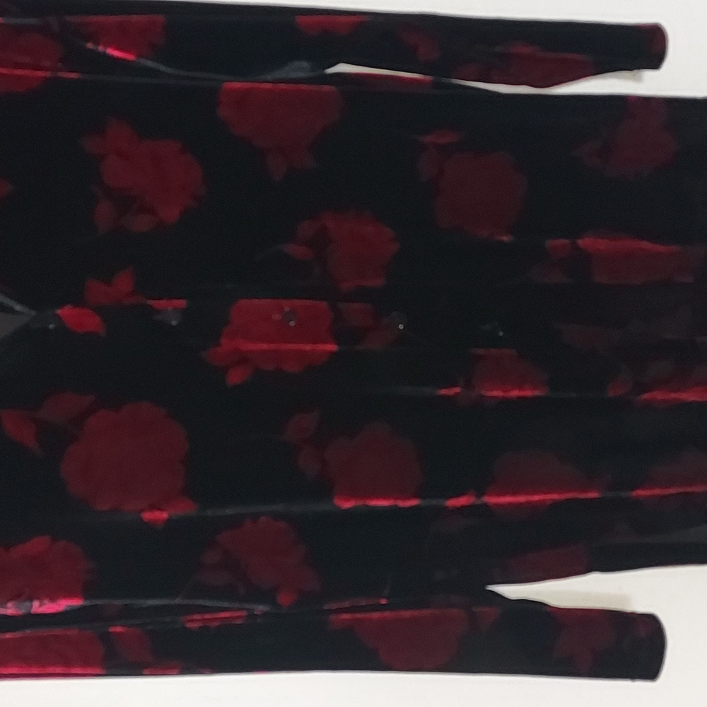 Black and Red Floral Velvet Blazer